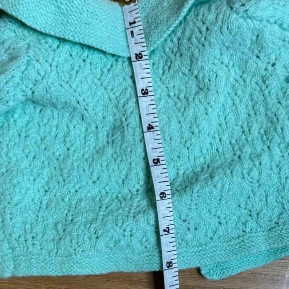 Handmade VTG 60s Pointelle Knit Baby Cardigan - Picture 3 of 5